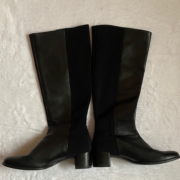 Ecco Black Heeled Knee-High Boots - Picture 4 of 6